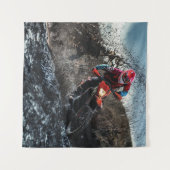 ダートバイクのライダー装飾用クッション タペストリー (正面(横))