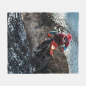 ダートバイクのライダー装飾用クッション フリースブランケット (正面(横))