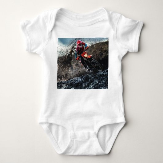 ダートバイクのライダー装飾用クッション ベビーボディスーツ (正面)