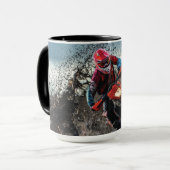 ダートバイクのライダー装飾用クッション マグカップ (正面左)