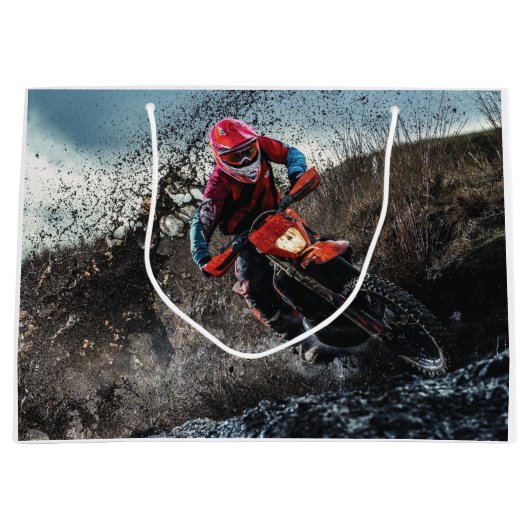 ダートバイクのライダー装飾用クッション ラージペーパーバッグ (正面)