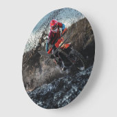 ダートバイクのライダー装飾用クッション ラージ壁時計 (傾斜)