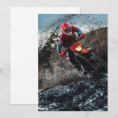 ダートバイクのライダー装飾用クッション 招待状 (正面/裏面)