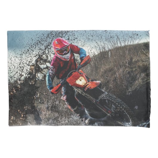 ダートバイクのライダー装飾用クッション 枕カバー (正面)