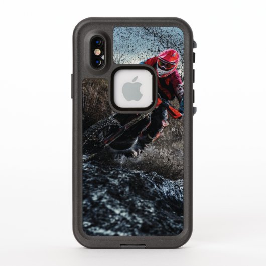 ダートバイクのライダー装飾用クッション LifeProof iPhoneケース (裏面)