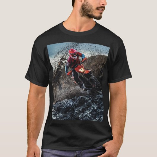 ダートバイクのライダー装飾用クッション Tシャツ (正面)
