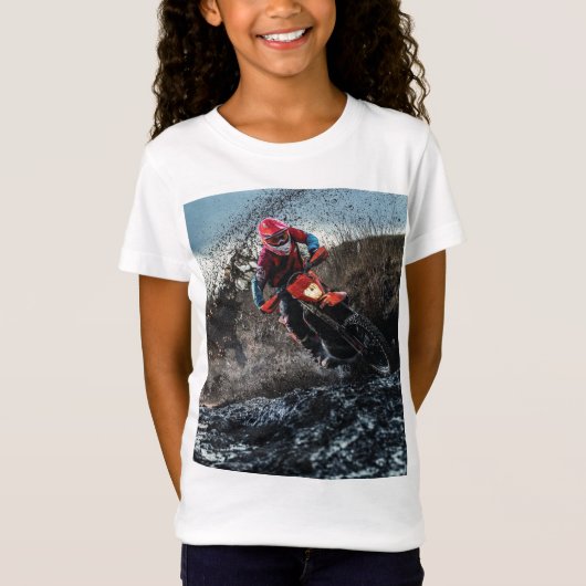 ダートバイクのライダー装飾用クッション Tシャツ (正面)