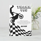 ダートバイクのレース少年の誕生日 サンキューカード (スタンド正面)