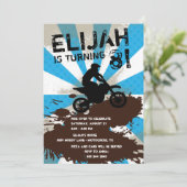 ダートバイクの誕生日パーティー招待状 (スタンド正面)