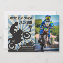 ダートバイクの誕生日フォト招待状 / モトクロス 招待状
