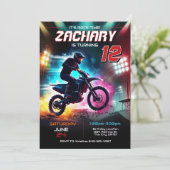 ダートバイクの誕生日招待状 | レースの招待 招待状 (スタンド正面)