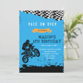 ダートバイクの誕生日招待状 招待状 (スタンド正面)