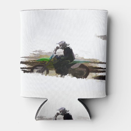 ダートバイクもしくは自転車に乗る人 – モトクロスレーサー 缶クーラー (正面)