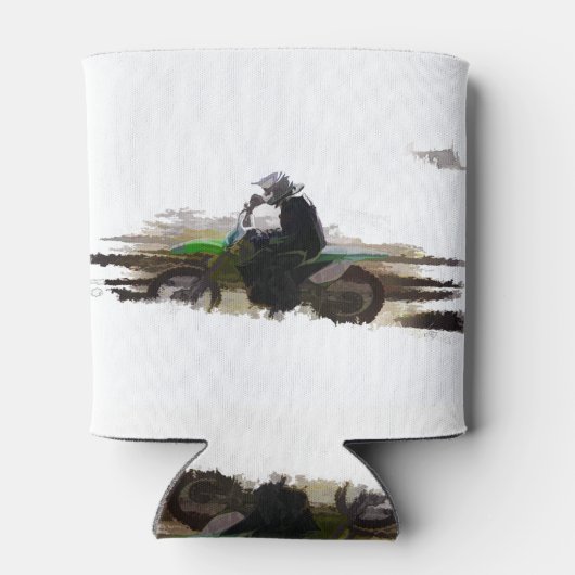 ダートバイクもしくは自転車に乗る人 – モトクロスレーサー 缶クーラー (裏面)