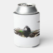 ダートバイクもしくは自転車に乗る人 – モトクロスレーサー 缶クーラー (缶裏面)