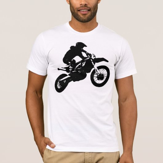 ダートバイクもしくは自転車に乗る人 Tシャツ (正面)