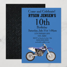 ダートバイクをテーマにしたスポーツ子供の誕生日招待状 招待状
