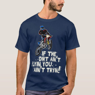 ダートバイクアウトモトクロスギフトダートアント飛んでいる Tシャツ