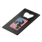 ダートバイクアメリカンフラッグモトクロスバイクもしくは自転車に乗る人メンボーイズV クレジットカード栓抜き (裏面アングル)