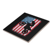 ダートバイクアメリカンフラッグモトクロスバイクもしくは自転車に乗る人メンボーイズV タイル (側面)