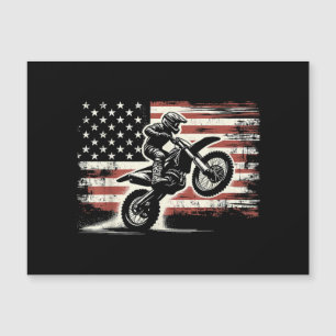 ダートバイクアメリカンフラッグモトクロスバイクもしくは自転車に乗る人ヴィンテージUS