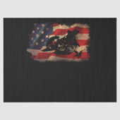 ダートバイクアメリカンフラッグモトクロスバイクもしくは自転車に乗る人 薄葉紙 (正面)