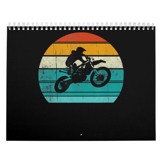 ダートバイクオートバイギフト男性へ カレンダー (カバー)