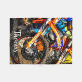 ダートバイクオートバイモトクロスレーシングパーソナライズされた フリースブランケット (正面(横))