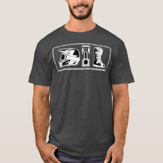 ダートバイクギアオートバイライダーモトクロスオフロード Tシャツ