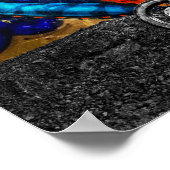 ダートバイクグラフィティアーバン通りアートポスター ポスター (角)