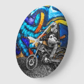 ダートバイクグラフィティアーバン通りアート ラージ壁時計 (傾斜)