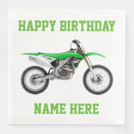 ダートバイクグリーン誕生日スポーツナプキンス