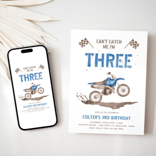 ダートバイクサード誕生日招待状 招待状