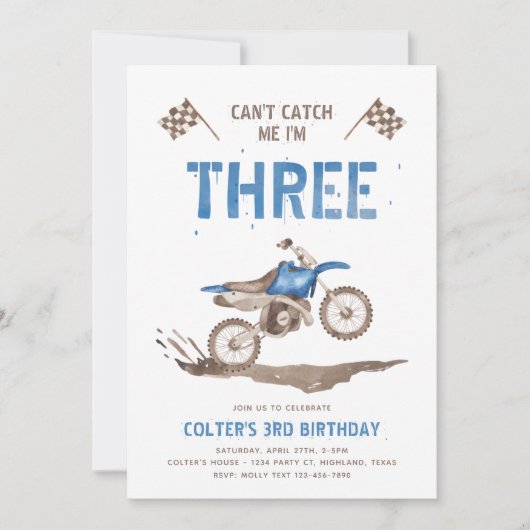 ダートバイクサード誕生日招待状 招待状 (正面)