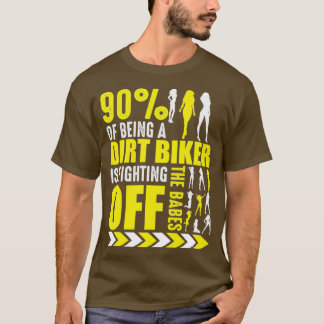 ダートバイクジョークモトおもしろいクロスバイクもしくは自転車に乗る人ポーザー Tシャツ