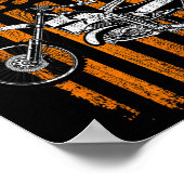 ダートバイクスケルトンハロウィーンメンズボーイズダートバイクFa ポスター (角)