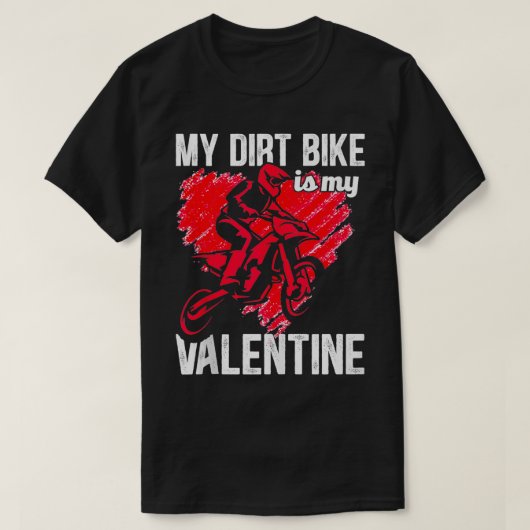 ダートバイクバレンタインデーMXレースオフロードエンデューロ Tシャツ (デザイン正面)