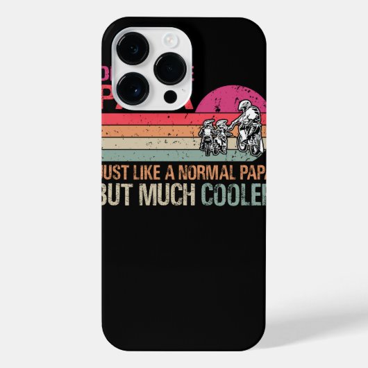ダートバイクパパモトクロスエンデューロモーターサイクルスポーツF iPhoneケース (裏面)