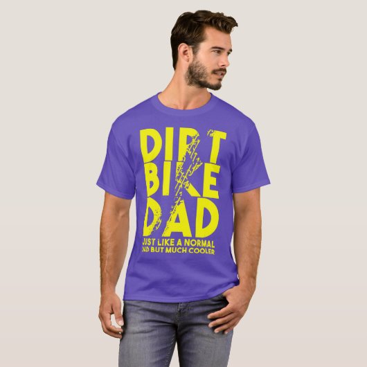 ダートバイクパパモトクロスバイクもしくは自転車に乗る人バイク Tシャツ (正面フル)