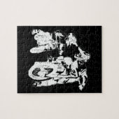 ダートバイクパパモトクロスバイクバイクもしくは自転車に乗る人ファザー ジグソーパズル (横)