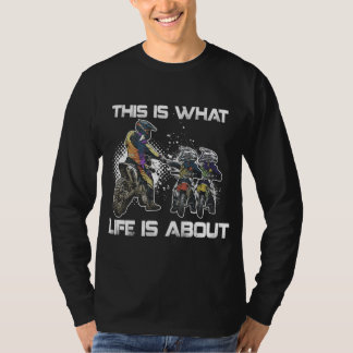 ダートバイクパパモトクロスバイクバイクもしくは自転車に乗る人ファーザーアン Tシャツ