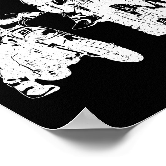 ダートバイクパパモトクロスバイクバイクもしくは自転車に乗る人父 ポスター (角)