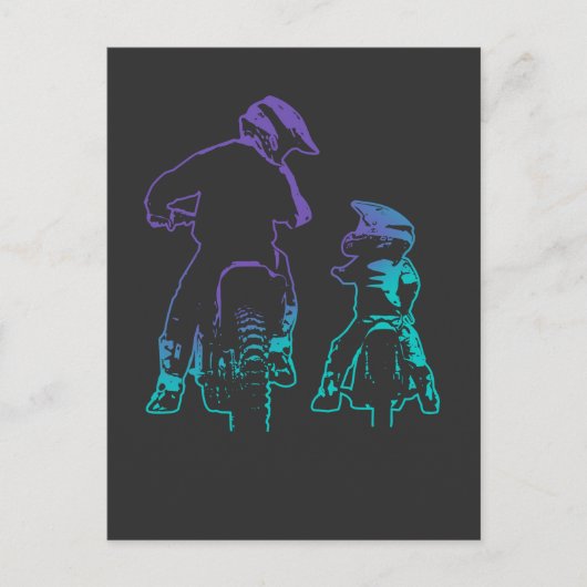 ダートバイクパパ&ソンモトクロスサイクリング ポストカード (正面)