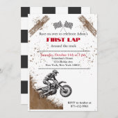 ダートバイクパーティーの招待状 招待状 (正面/裏面)
