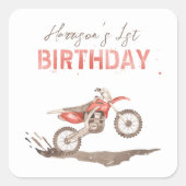 ダートバイクパーティーシールラベル |レーシングステッカーラベル スクエアシール (正面)