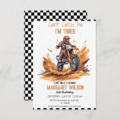 ダートバイクパーティーテーマ誕生日 招待状 (正面/裏面)