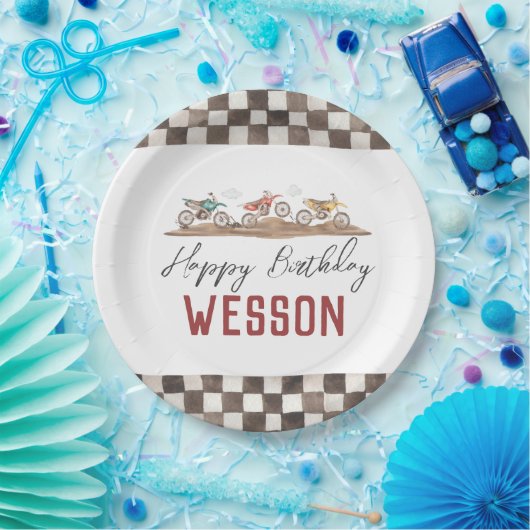 ダートバイクパーティープレート、バイクプレート ペーパープレート (パーティー)