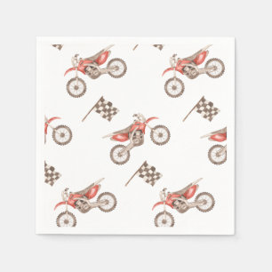 ダートバイクパーティー紙ナプキンス   Bike Napkins スタンダードカクテルナプキン