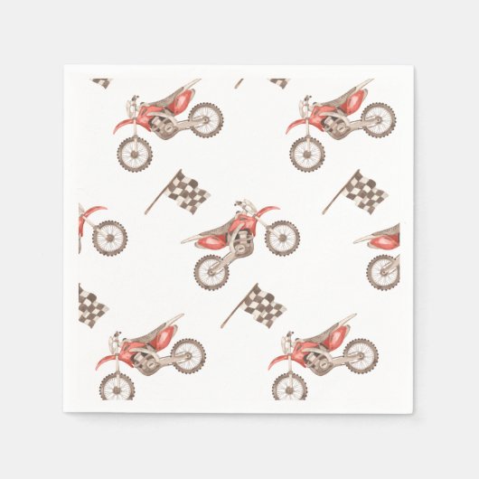 ダートバイクパーティー紙ナプキンス | Bike Napkins スタンダードカクテルナプキン (正面)