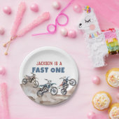 ダートバイクファストワンバースデーパーティー紙プレート ペーパープレート (パーティー)